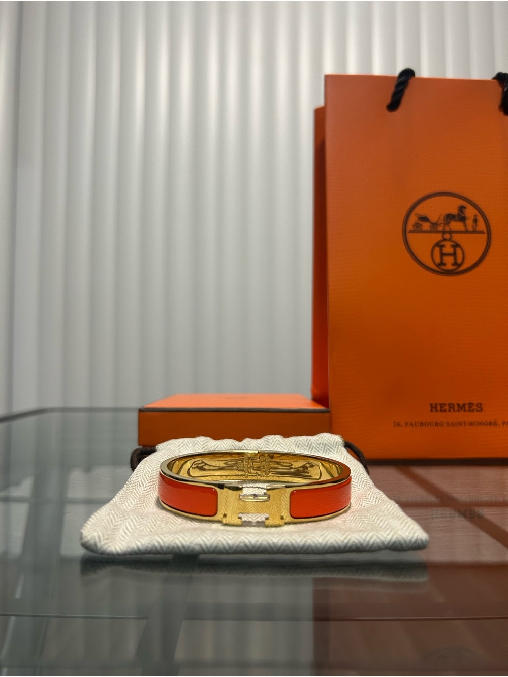 Hermes Orange And Gold Clic
H Bracelet - Picture 2 of 5